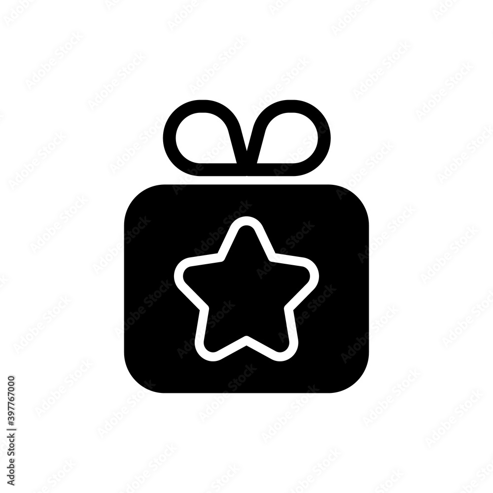 Poster gift black glyph icon. sending presents using internet application. special time event. mobile inter
