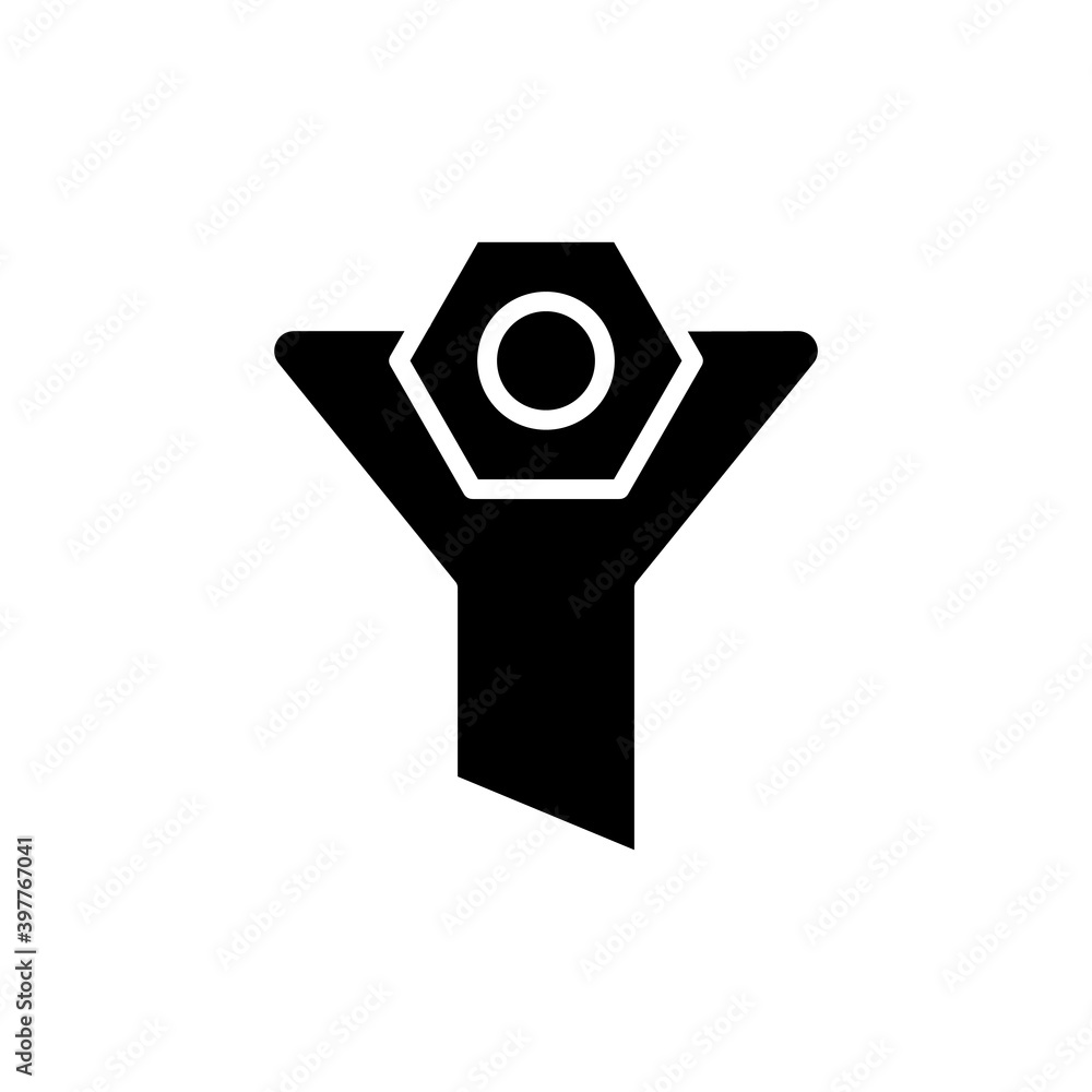 Poster filter black glyph icon. check what content should render. show items by different parameters. list 