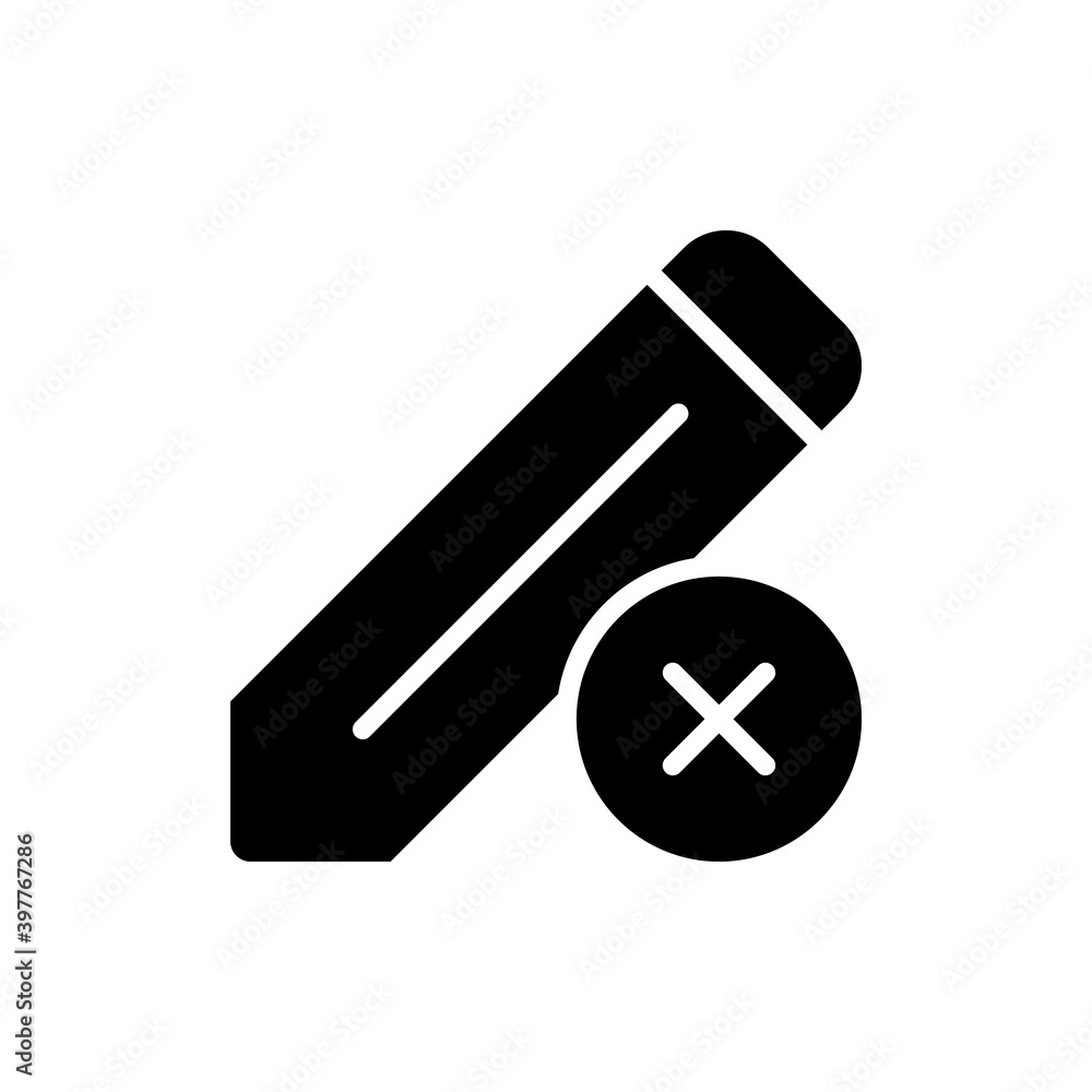 Poster edit black glyph icon. editing process of huge text document. reducing mistakes made by writer. chec
