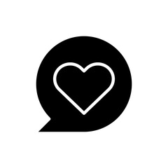 Heart black glyph icon. Printing process. Giving likes to everyone. Love different things. Social media usage. Beautiful design. Silhouette symbol on white space. Vector isolated illustration