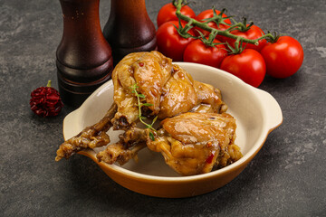 Rabbit stew in spicy sauce