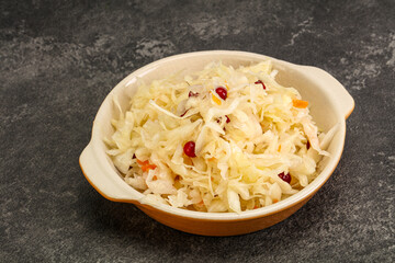 Sauerkraut with cranberry in the bowl