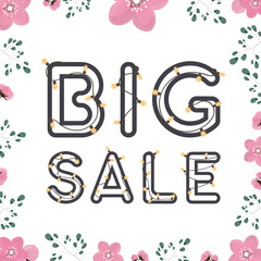 Big discount banner. Delicate poster for advertising, typography or poster. Vector.