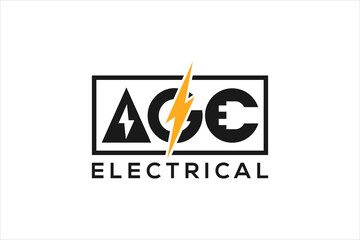 Electrical logo design industry power plants engineering socket lightning icon