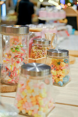 marshmallows in glass jar