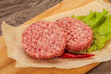 Raw beef cutlet for burger