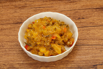 Relish sauce with cucumbers and mustard