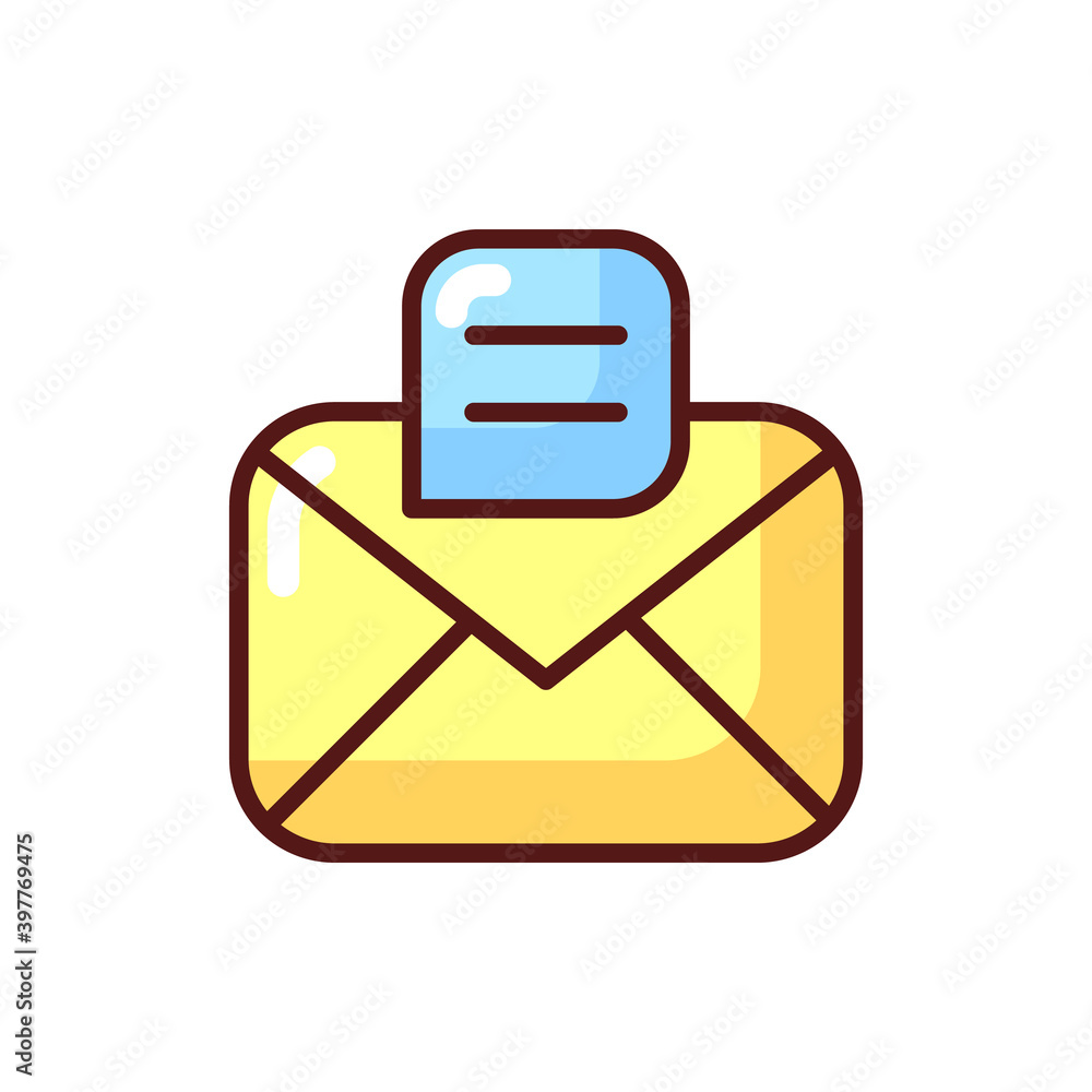 Poster message app rgb color icon. texting and chat application. messenger conversations. sending emails an
