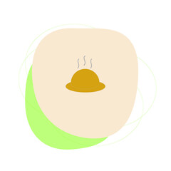 Artistic drawing of a hot food sign with an abstract shape in beige-salad fashionable color. Abstract art design for printing, cover art, minimalistic and natural wall art, banner design