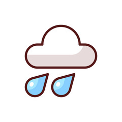 Weather forecast app RGB color icon. Meteorological software. Real-time weather data. Temperature, humidity and wind. Delivering forecasts, watches, warnings. Isolated vector illustration
