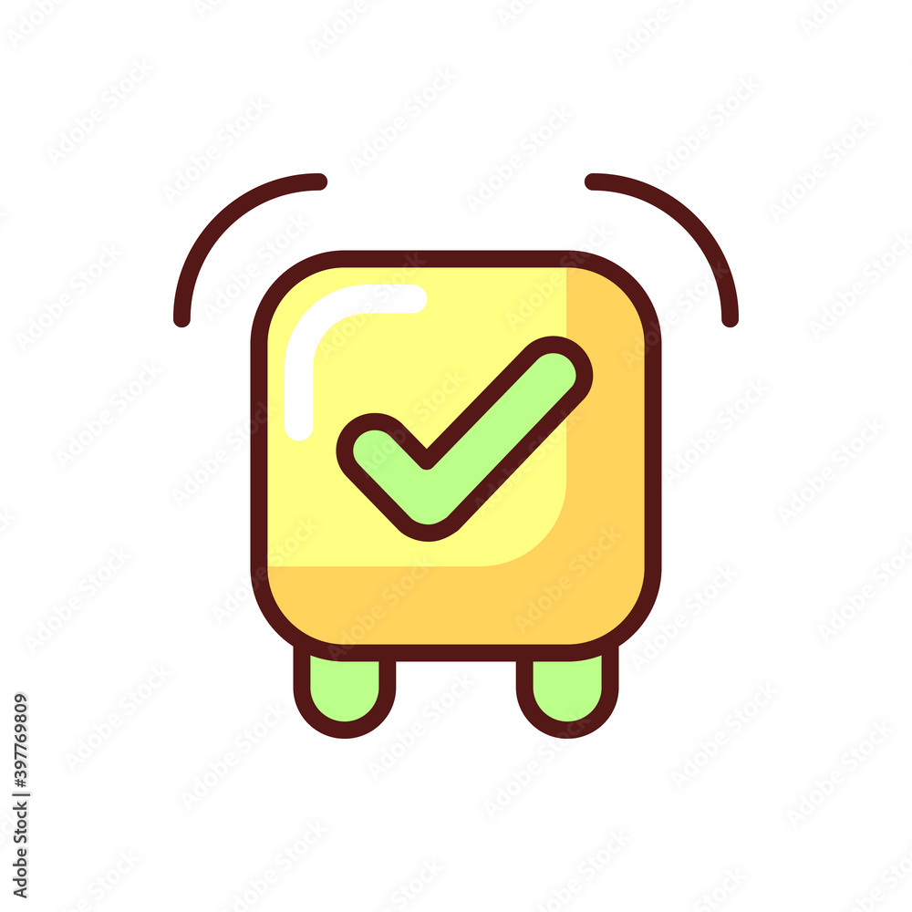 Poster alarm clock app rgb color icon. alerting at specified time. awakening from night sleep, short naps. 