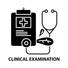 clinical examination icon, black vector sign with editable strokes, concept illustration