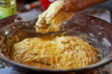 Making cake dough