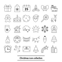 Set of Christmas line icons