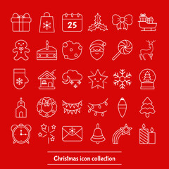 Set of Christmas line icons