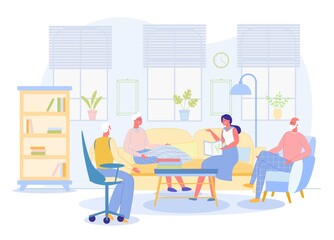 Female Volunteer with Book Teaching Senior People