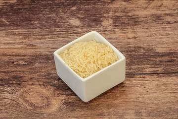 Raw basmati rice in the bowl