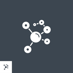 Molecule related vector glyph icon. Isolated on black background. Vector illustration.