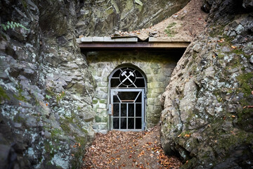 Entrance to an abondoned mine in Harz National Park in Germany