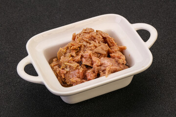 Canned tuna fillet for salad