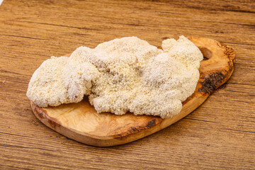 Raw meat schnitzel for roast