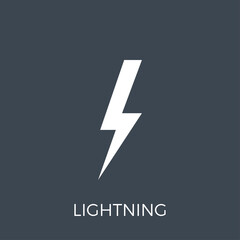 Lightning Vector Gluph Icon. Expand to any Size - Easy Change Colour.
