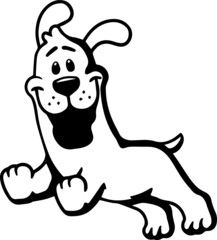 Happy little monster waving cartoon illustration