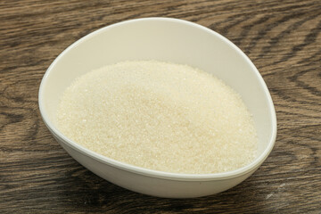 White sugar in the bowl