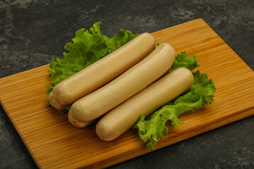 Chicken white sausage with salad