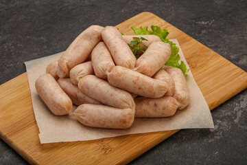 Raw natural chicken baby sausages