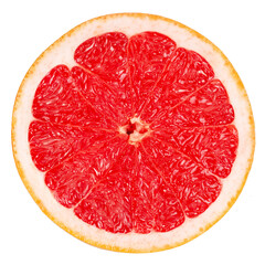 slice of grapefruit isolated on white background