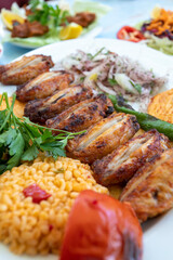 BBQ Chicken Wings with Sauce. grilled chicken wings