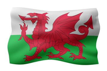 Wales flag waving