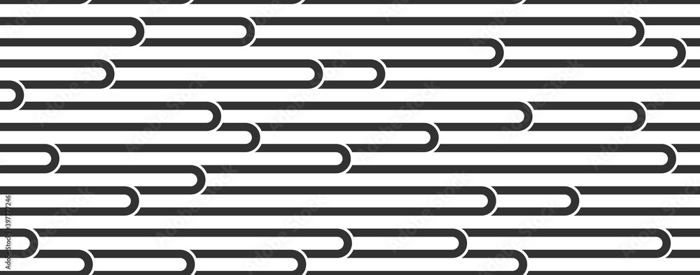 Poster lined seamless vector pattern with twisted lines, geometric abstract background, stripy net, optical