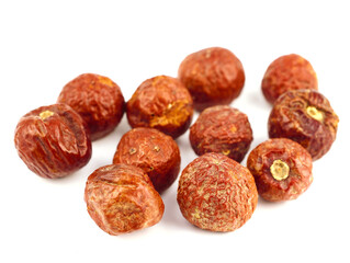 Jujube Dried Fruit (Ziziphus Spina-Christi, or Christ's Thorn Jujube). Isolated on White Background.