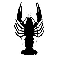 Black and white lobster logo. Icon for website, vector logo. Seafood.