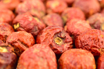 Jujube Dried Fruit Background (Ziziphus Spina-Christi, or Christ's Thorn Jujube).