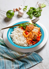 Moqueca baiana brazilian fish stew on a plate