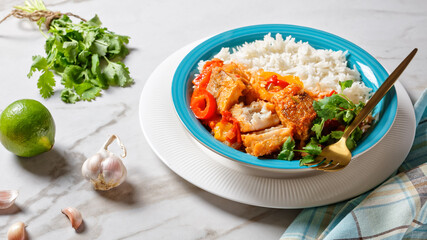 Moqueca baiana brazilian fish stew on a plate