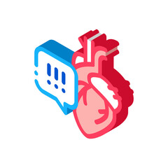 heart disease exclamation mark icon vector. isometric heart disease exclamation mark sign. color isolated symbol illustration
