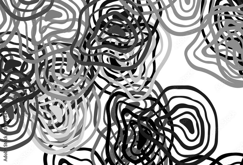 Poster light gray vector background with bent lines.