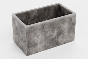 Realistic 3D Render of Concrete Pot