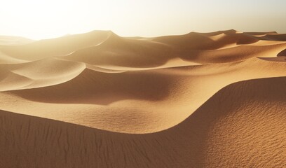 Realistic 3D Render of Desert Dunes