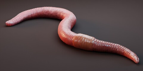 Realistic 3D Render of Earthworm