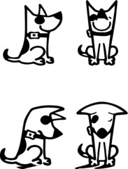 Happy little monster waving cartoon illustration