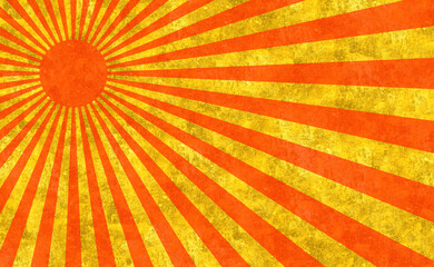 日の出を感じる背景素材　太陽　朝日　赤　金　日章旗　旭日旗