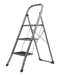 metal folding ladder isolated on white background