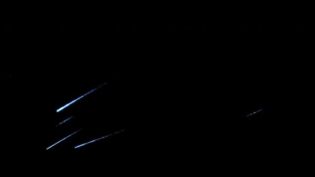 流星群のエフェクト4K動画（背景透過）