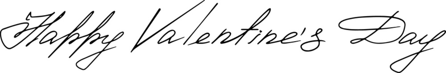 Happy Valentine's day lettering. Hand lettering on a white background in the eps10 vector. Lettering of Valentine's day for the design of Invitations, flyers, banners, greeting cards.