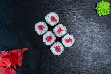 Delicious, juicy and mouth-watering tuna maki